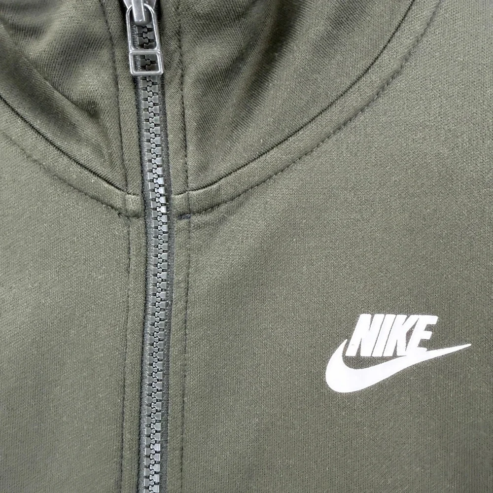 Nike Jacket Boys Youth‎ Small Green Track Full Zip Retro Stripe Sleeve Logo